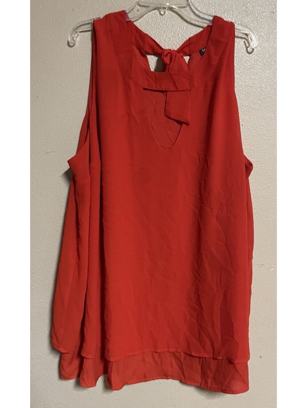 Plus Size Blouse Red Tie At Neck Detail Torrid 2x Sleeveless